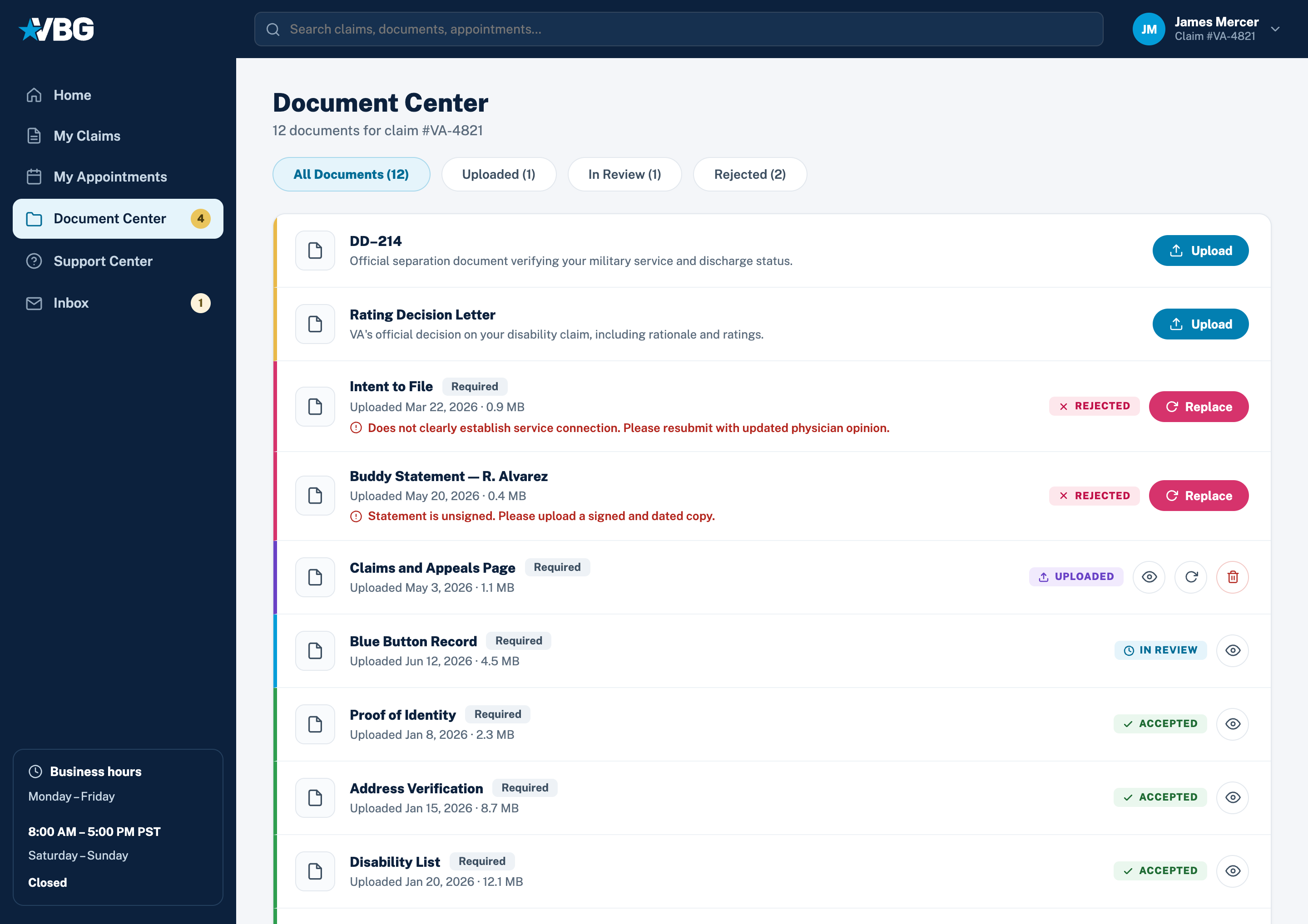 Final document center screen