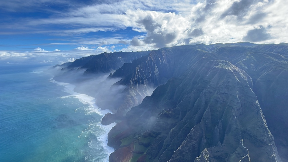 Nā Pali coast from above