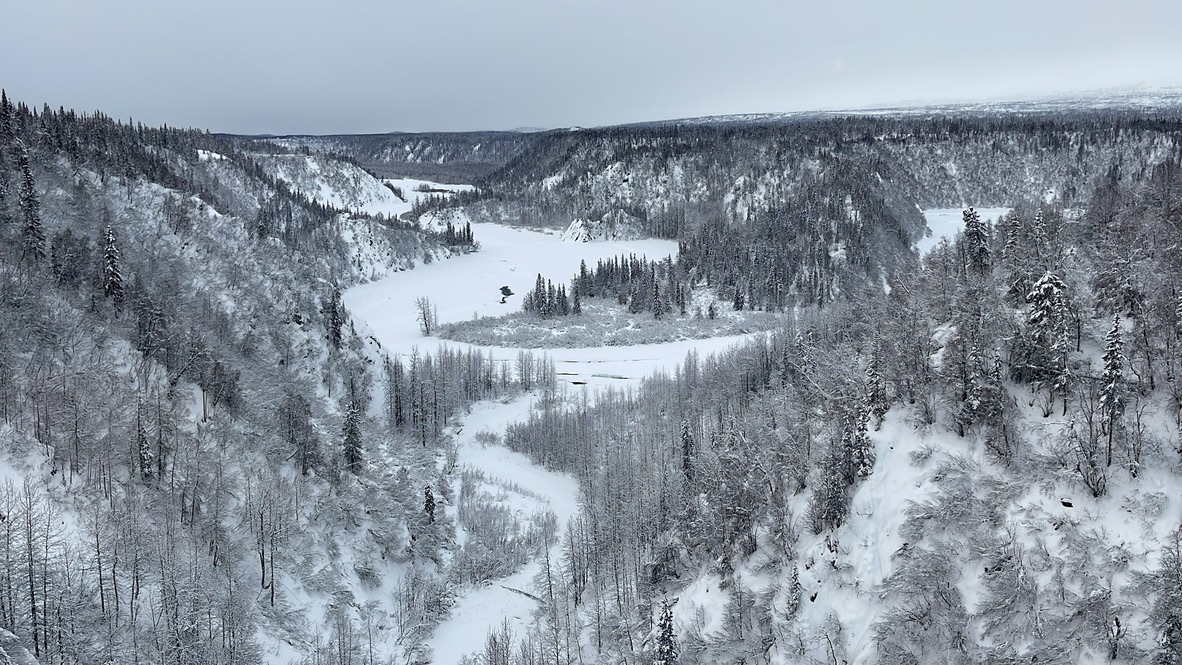Frozen river canyon