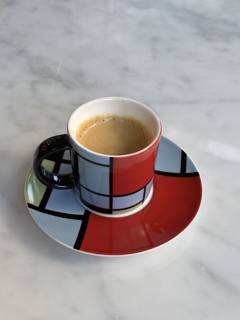 Espresso in a Mondrian cup