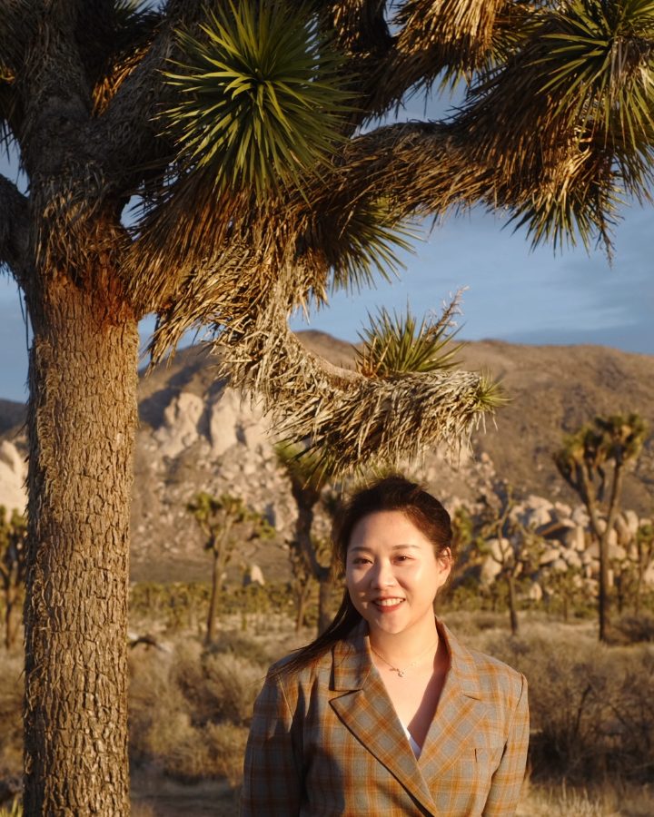Yunlei in Joshua Tree at golden hour