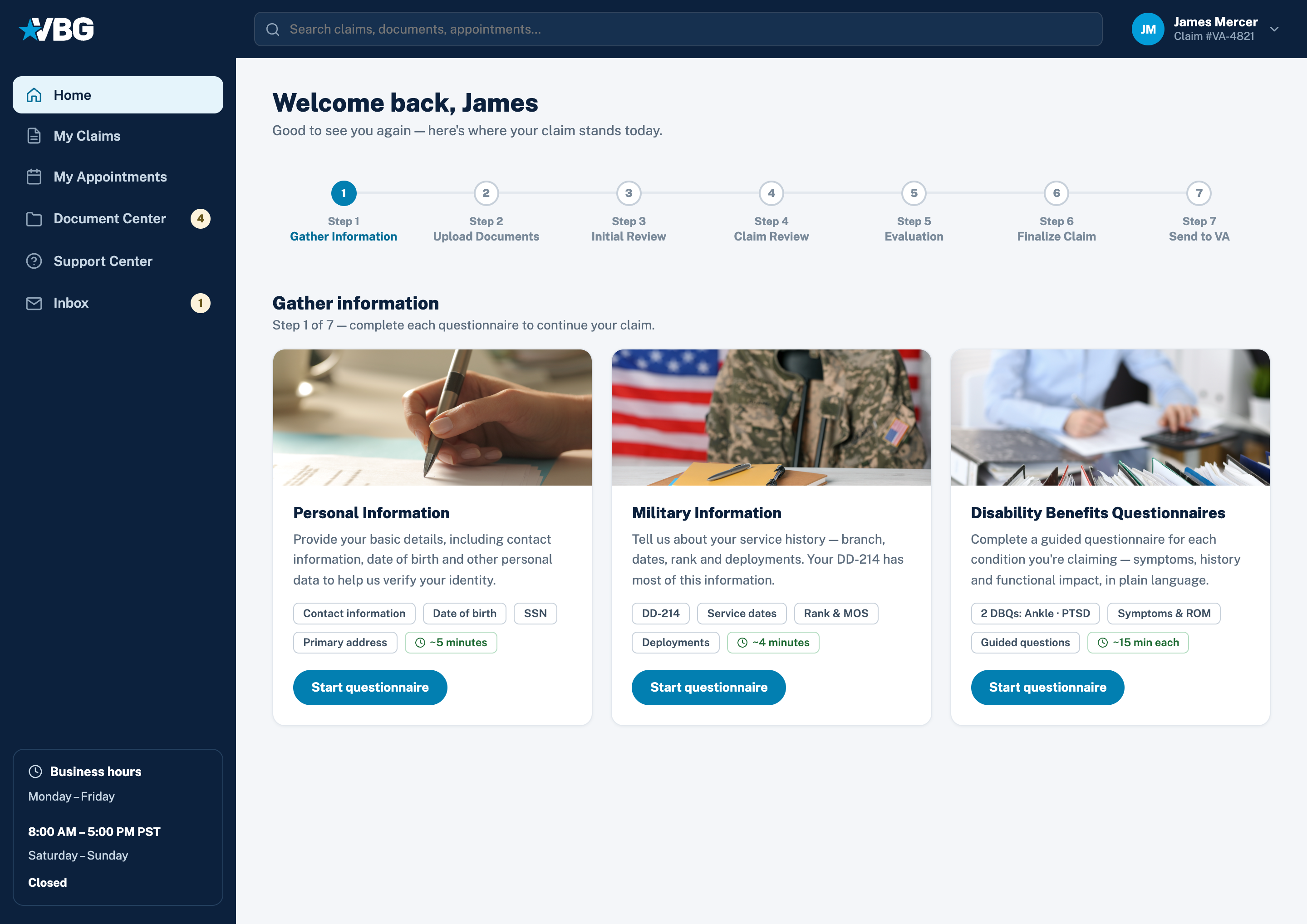 Final dashboard — gather information